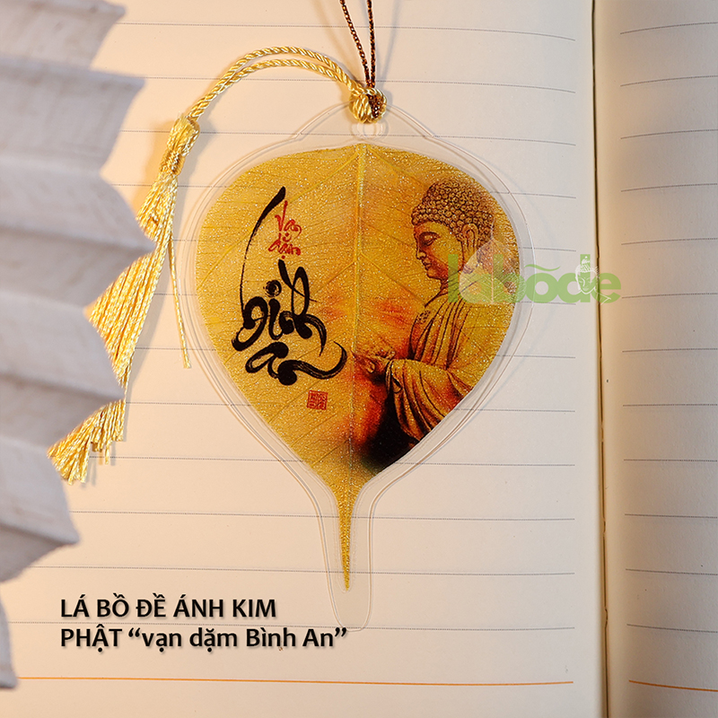 Lá Bồ Đề Phật Thích Ca Mâu Ni Ánh Kim vạn dặm bình an